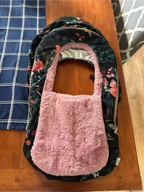 Glitz Pink Faux Fur Floral Handle Cover for Kids Accessories